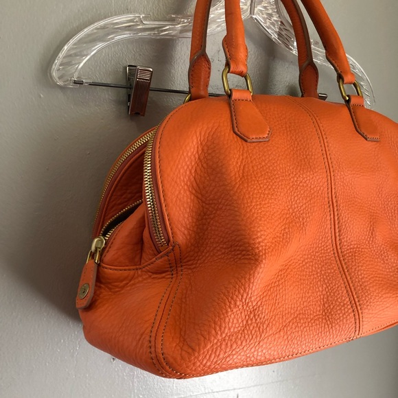 J. Crew Handbags - Like new all leather J Crew tote purse, orange
